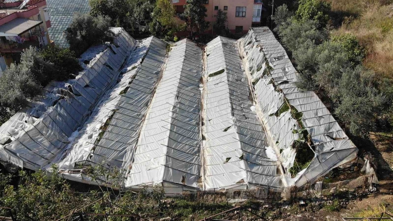 Alanya’da dolu yağışı seralarda hasara yol açtı